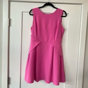 Adelyn Rae Fit and Flare Pink Dress with Strappy Back Detail